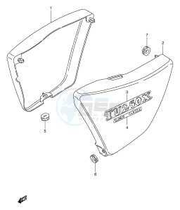 TU250X (E2) drawing FRAME COVER (MODEL V W)