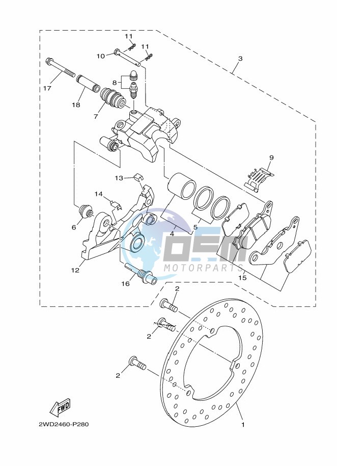 REAR BRAKE CALIPER