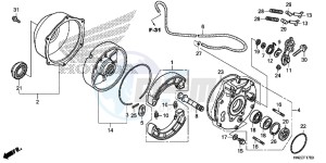 TRX500FAE TRX500FA Europe Direct - (ED) drawing REAR BRAKE PANEL