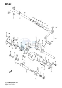 LT-Z400 (E28-E33) drawing GEAR SHIFTING