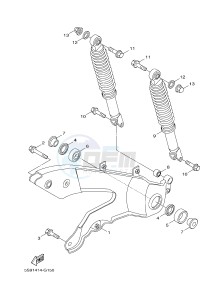 YW125CB BW'S 125 (37D7) drawing REAR ARM & SUSPENSION