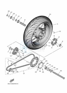 TRACER 9 MTT890 (B5UE) drawing REAR WHEEL