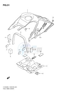 LT-Z400 (E28-E33) drawing FUEL TANK COVER (LT-Z400L1 E33)