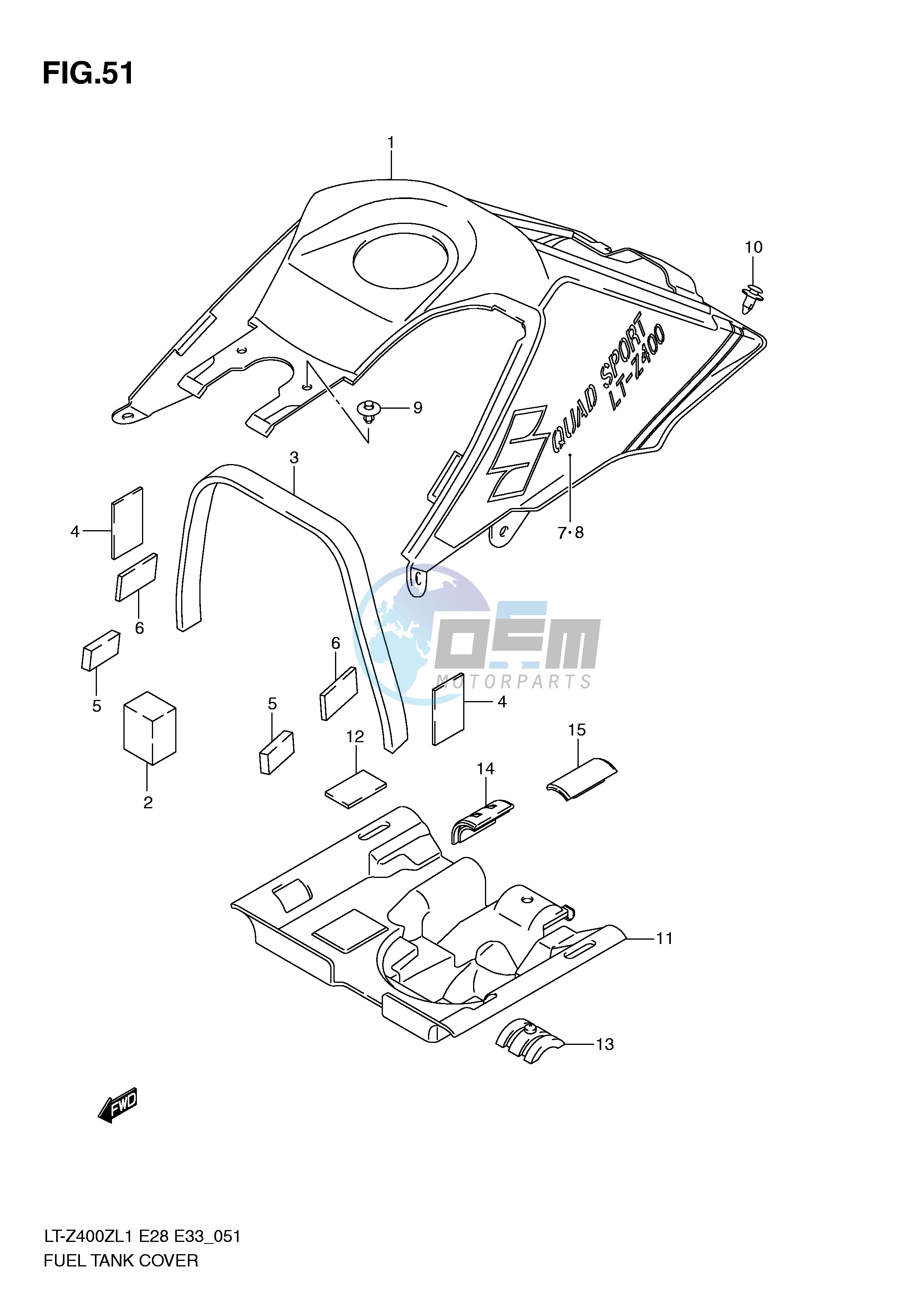 FUEL TANK COVER (LT-Z400L1 E33)