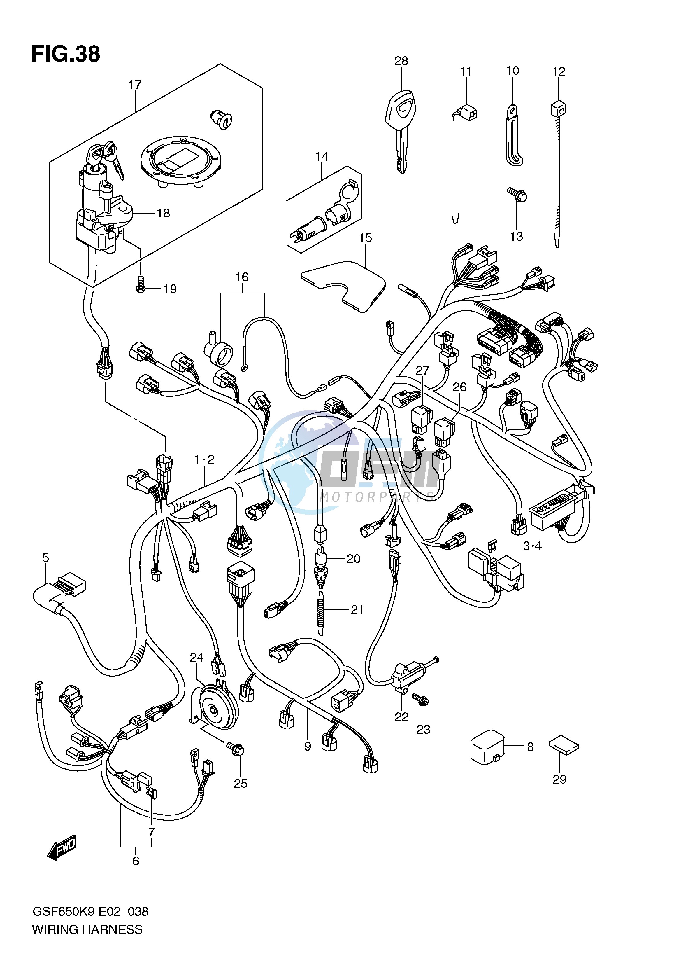 WIRING HARNESS (GSF650SK9 SAK9 SUK9 SUAK9 SL0 SAL0 SUL0 SUAL0)