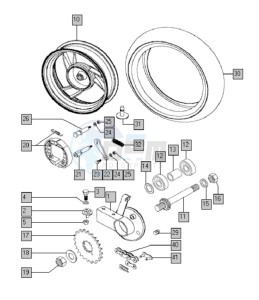 FANTIC 50 drawing Rear wheel