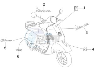 GTS 125 4T E3 UK drawing Plates - Emblems