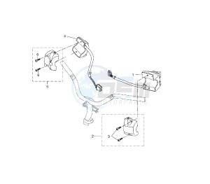 YQ AEROX 50 drawing HANDLE SWITCH AND LEVER