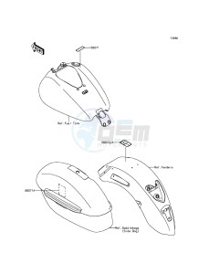 VULCAN 1700 NOMAD ABS VN1700DGF GB XX (EU ME A(FRICA) drawing Labels