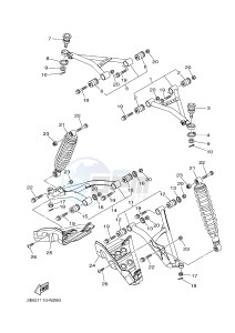 YFM700FWA YFM700DE GRIZZLY 700 (2ES2 2ES3) drawing FRONT SUSPENSION & WHEEL