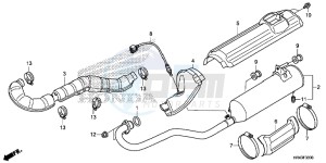 TRX500FM1E TRX500FM1 Europe Direct - (ED) drawing EXHAUST MUFFLER