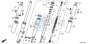 VT750C2BE Shadow - VT750C2B-E UK - (E) drawing FRONT FORK (VT750CS/ C2B/ C)