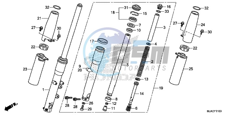 FRONT FORK (VT750CS/ C2B/ C)