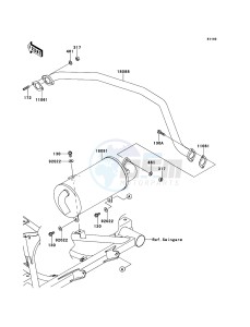 MULE_610_4X4 KAF400ADF EU drawing Muffler(s)