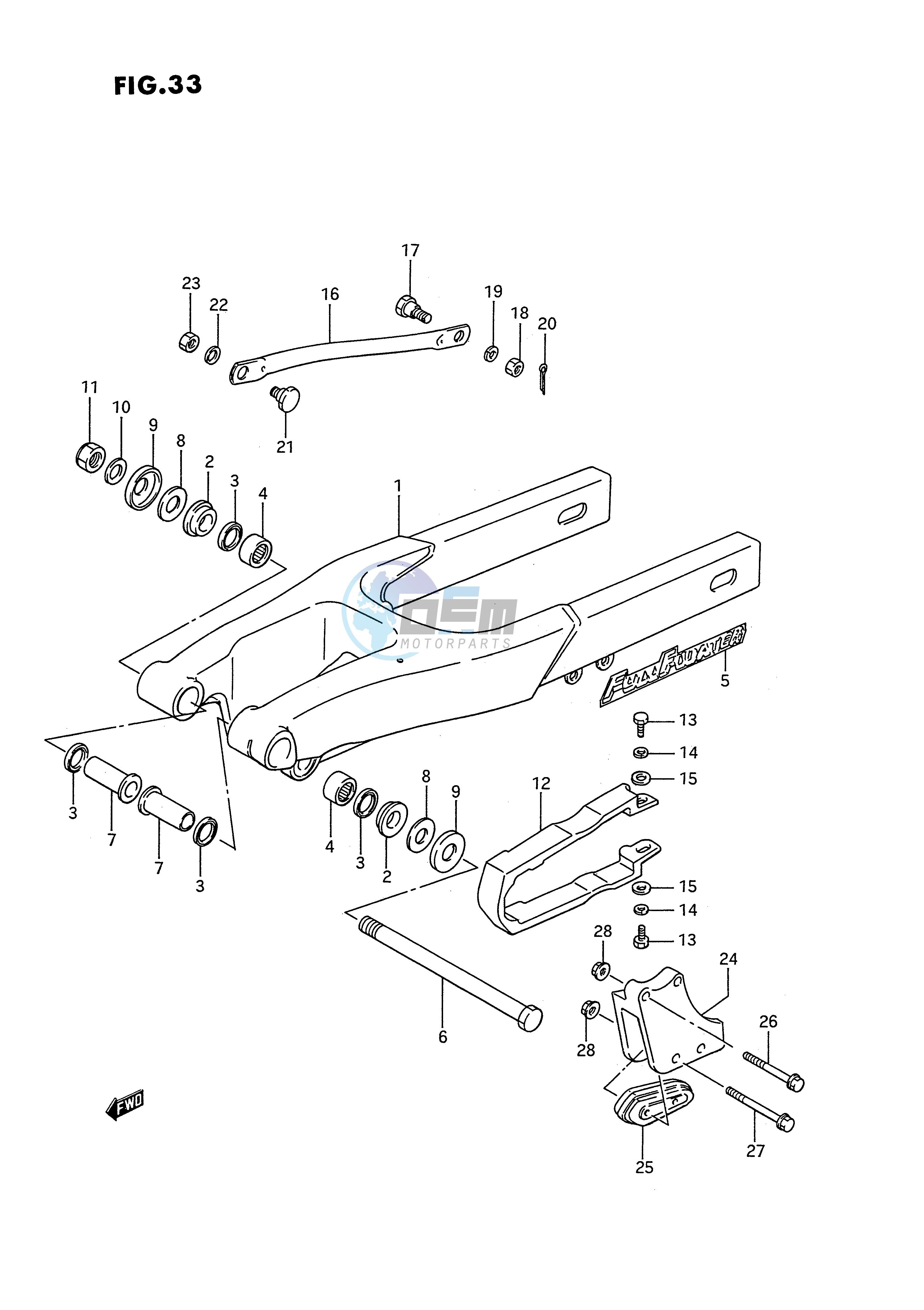 REAR SWINGING ARM (MODEL G H J)