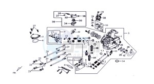 HD 200EVO EFI drawing CYLINDER HEAD CPL   / THERMOSTAT