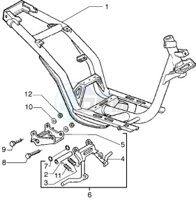 Liberty 125 drawing Chassis - Central stand