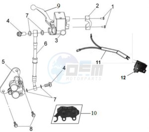 JET SPORT X R 50 drawing BRAKE CALIPER / BRAKE LEVER / BRAKE LINES