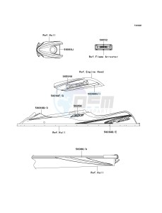 JS 800 A [800 SX-R] (A6F-A9F) A8F drawing DECALS-- GREEN- --- A8F- -