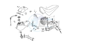 SENDA R X-RACE - 50 CC 2T EU2 drawing FUEL TANK - SEAT