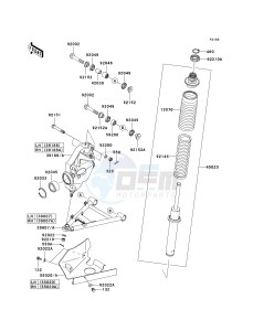 KVF 650 E [BRUTE FORCE 650 4X4 HARDWOODS GREEN HD] (E6F-E9F) E9F drawing SUSPENSION