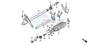 NSR50R drawing SHIFT DRUM/SHIFT FORK