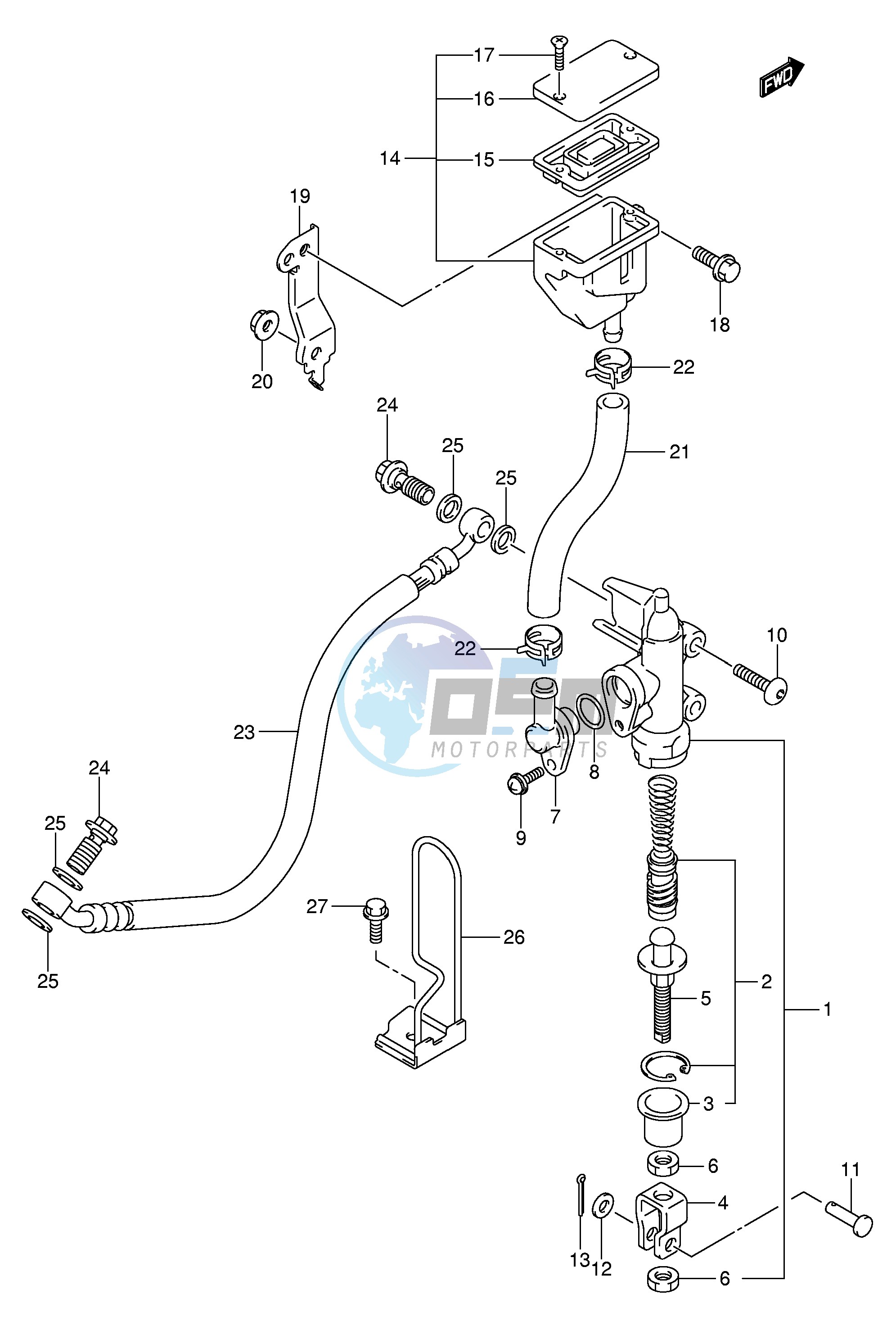 REAR MASTER CYLINDER (SV1000SK3 S1K3 S2K3)