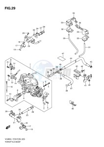 VL800 (E3-E28) VOLUSIA drawing THROTTLE BODY (VL800L1 E33)