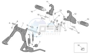 Scarabeo 50 Di-Tech drawing Foot rests - Lateral stand