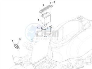 GTS 125 E4 ABS 4T SUPER (EMEA) drawing Remote control switches - Battery - Horn