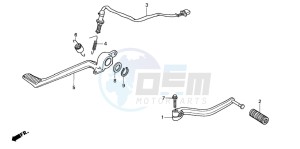 CBR1100XX SUPER BLACKBIRD drawing BRAKE PEDAL/CHANGE PEDAL