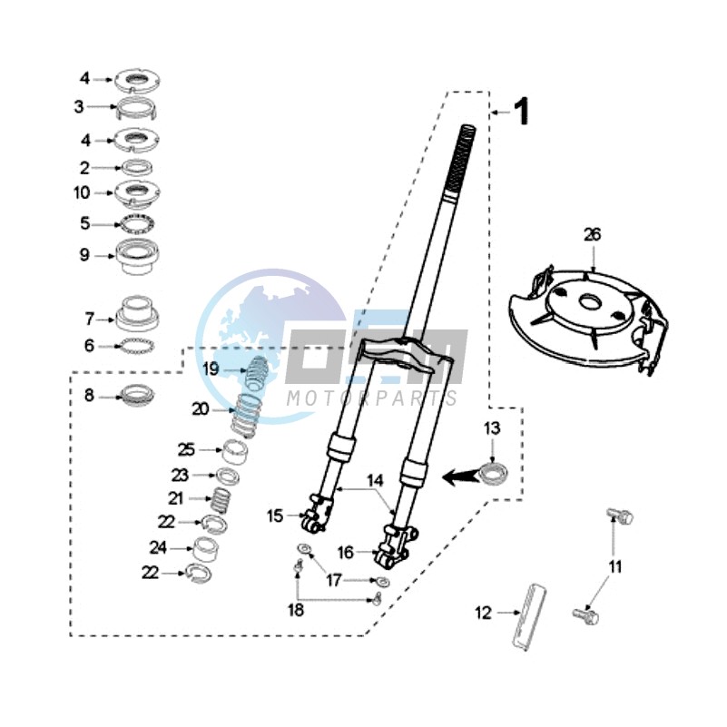 FRONT FORK / STEERINGHEAD SHOWA