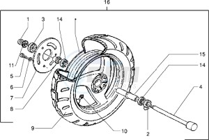 Skipper 125 my98 drawing Front wheel