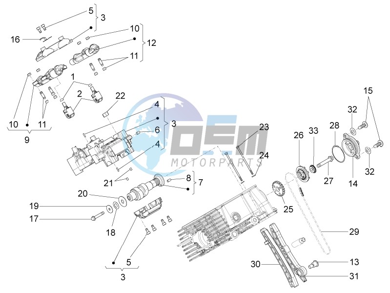 RH cylinder timing system