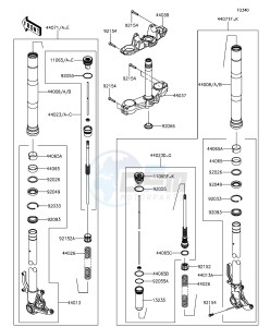 Z1000 ABS ZR1000GEF FR GB XX (EU ME A(FRICA) drawing Front Fork