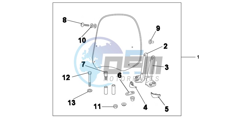 WINDSHIELD EXCL KNUCKLE SET