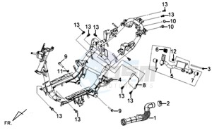 X'PRO 50 45KMH (L8) EU EURO4 drawing FRAME / ENGINE MOUNT