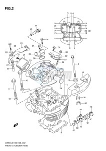 VZ800 (E3-E28) MARAUDER drawing FRONT CYLINDER HEAD