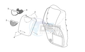 Scarabeo 125-150-200 (eng. Rotax) drawing Front body - Front cover