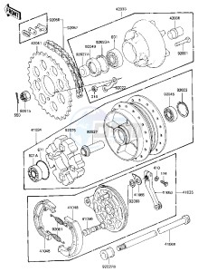 KZ 440 B (B1) drawing REAR HUB_BRAKE_CHAIN -- 81 B2- -