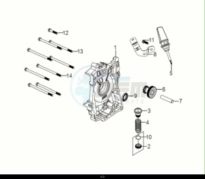 JET 14 50 (XC05W2-EU) (E5) (M1) drawing R. CRANK CASE COVER