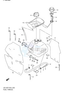 UC125 (E2) drawing FUEL TANK (MODEL X)