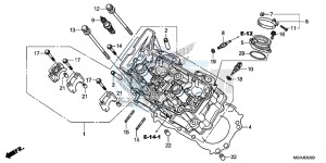 VFR1200X Europe Direct - (ED) drawing CYLINDER HEAD (FRONT)