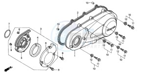 NES150 125 drawing LEFT CRANKCASE COVER