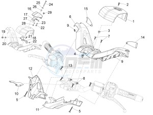 X10 125 4T 4V I.E. E3 (EMEA) drawing Handlebars coverages