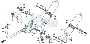 VTR1000SP VTR1000SP-2 drawing EXHAUST MUFFLER