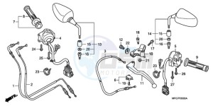 CB600F9 U / ABS ST drawing HANDLE LEVER/SWITCH/ CABLE