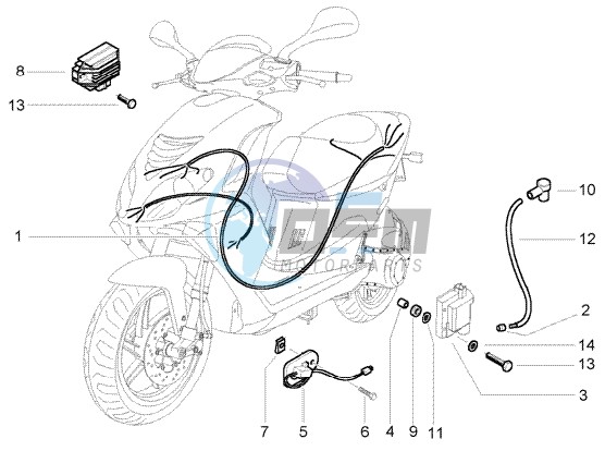 Cable harnes - Regulator - H.T. coil