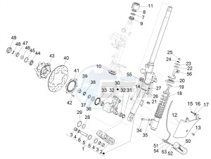 GTS 125 GTS SUPER 125 4T IE ABS E4 (EMEA) drawing Fork/steering tube - Steering bearing unit