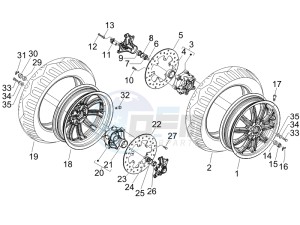 MP3 125 drawing Front wheel